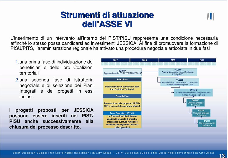 una prima fase di individuazione dei beneficiari e delle loro Coalizioni territoriali 2.una seconda fase di istruttoria negoziale e di selezione dei Piani Integrati e dei progetti in essi inclusi.