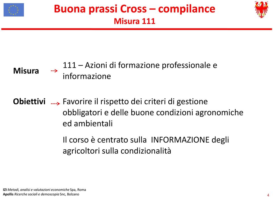 delle buone condizioni agronomiche ed ambientali Il corso è centrato sulla INFORMAZIONE