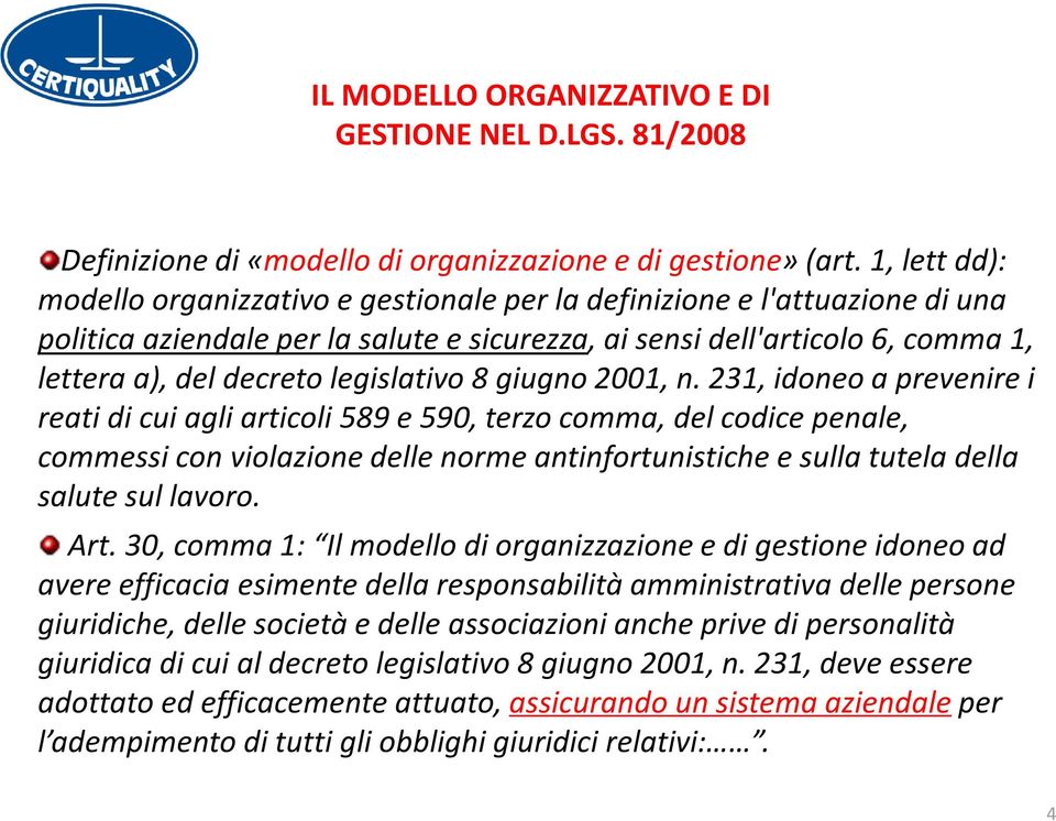 legislativo 8 giugno 2001, n.