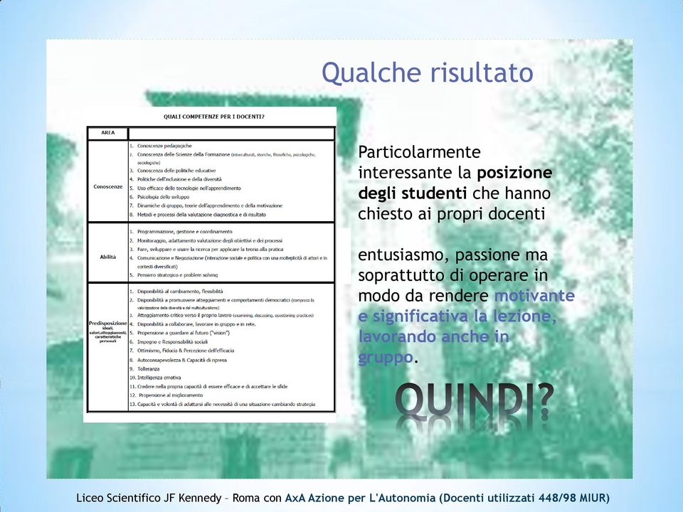 entusiasmo, passione ma soprattutto di operare in modo da