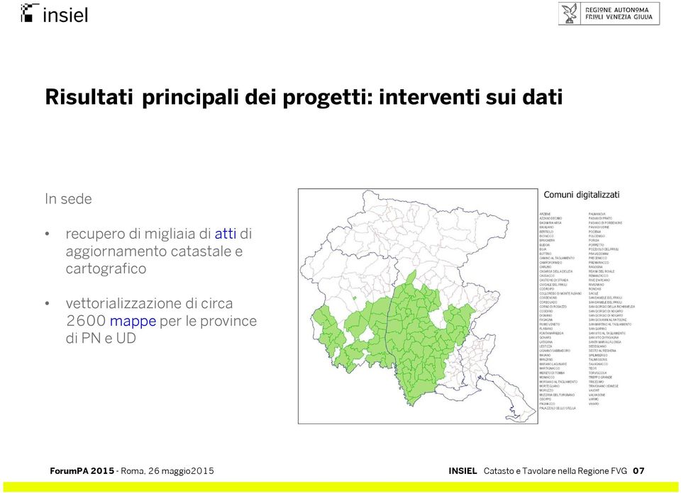 e cartografico vettorializzazione di circa 2600 mappeper le