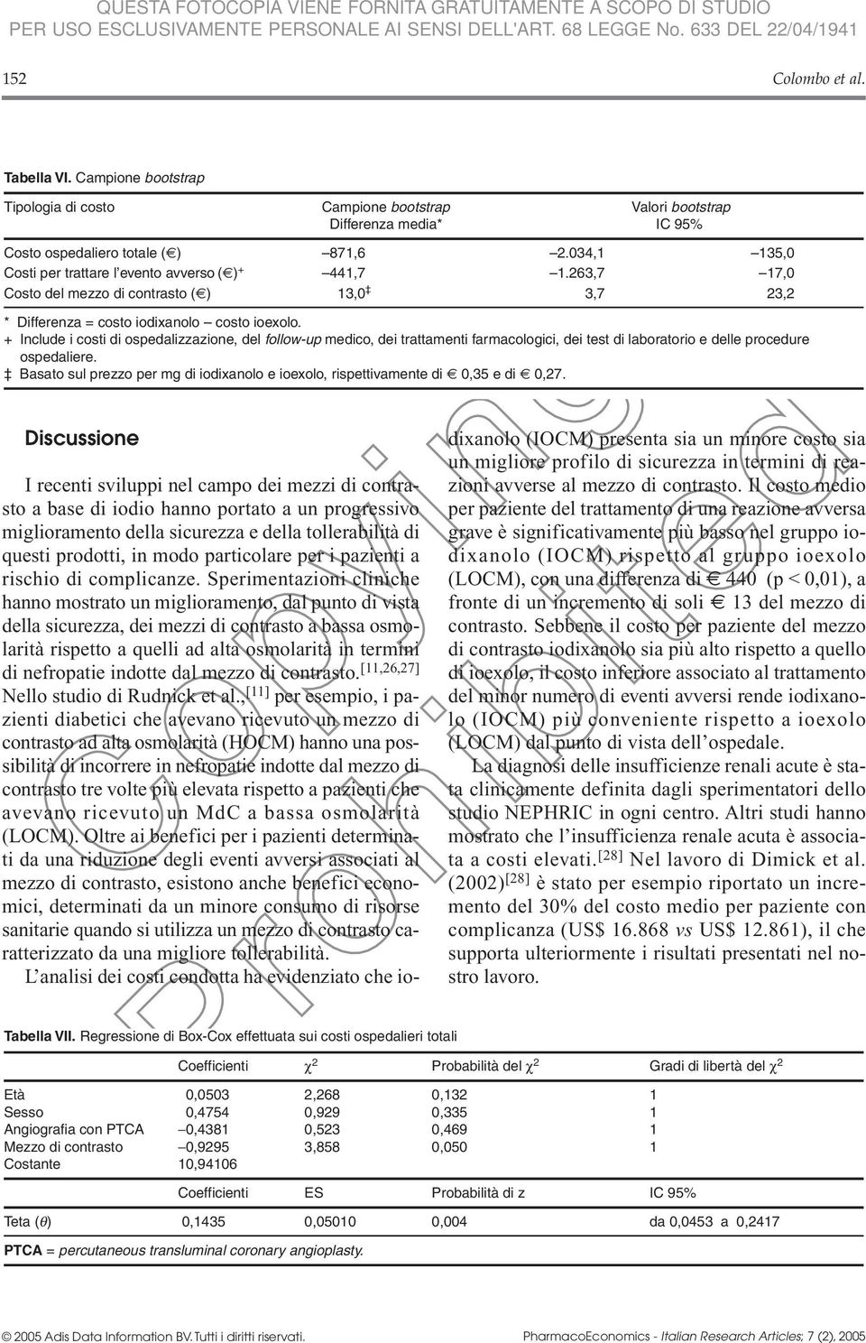 + Include i costi di ospedalizzazione, del follow-up medico, dei trattamenti farmacologici, dei test di laboratorio e delle procedure ospedaliere.