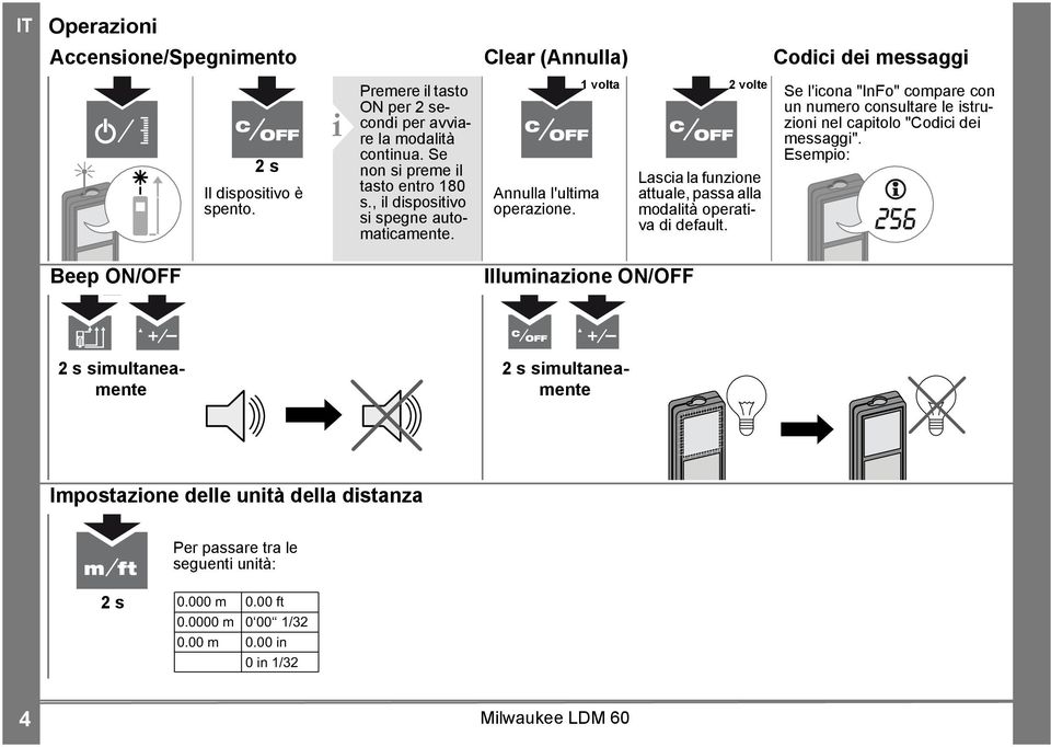 volta volte Lascia la funzione attuale, passa alla modalità operativa di default.