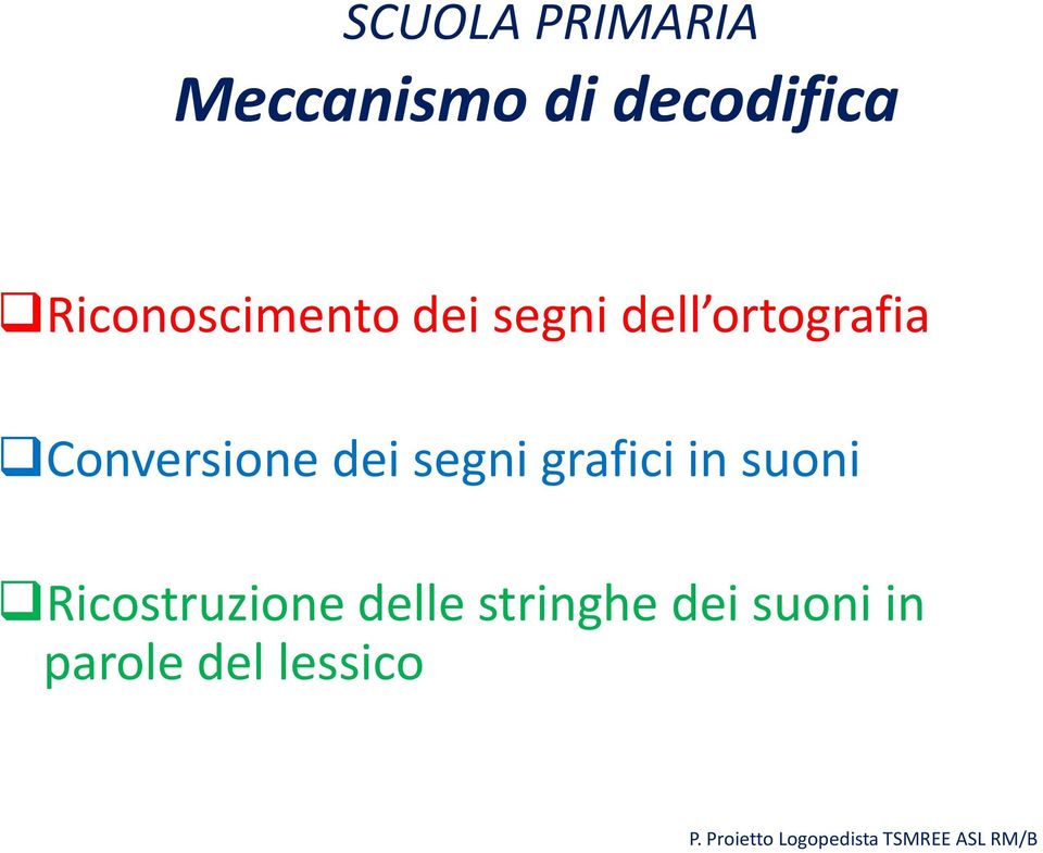 in suoni Ricostruzione delle stringhe dei suoni in