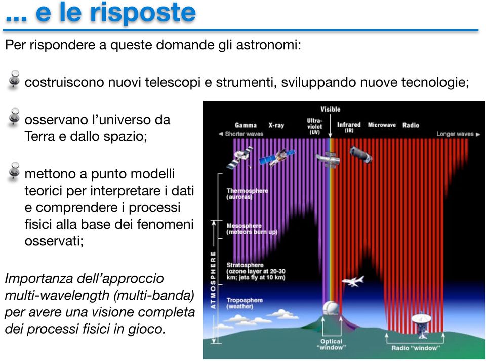 modelli teorici per interpretare i dati e comprendere i processi fisici alla base dei fenomeni osservati;