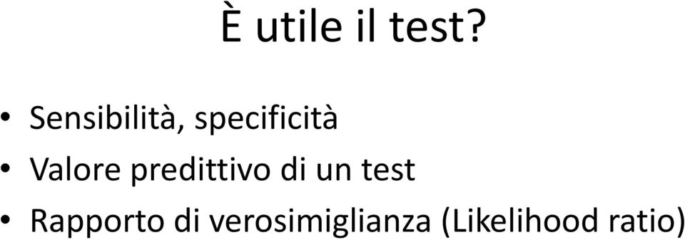 Valore predittivo di un test