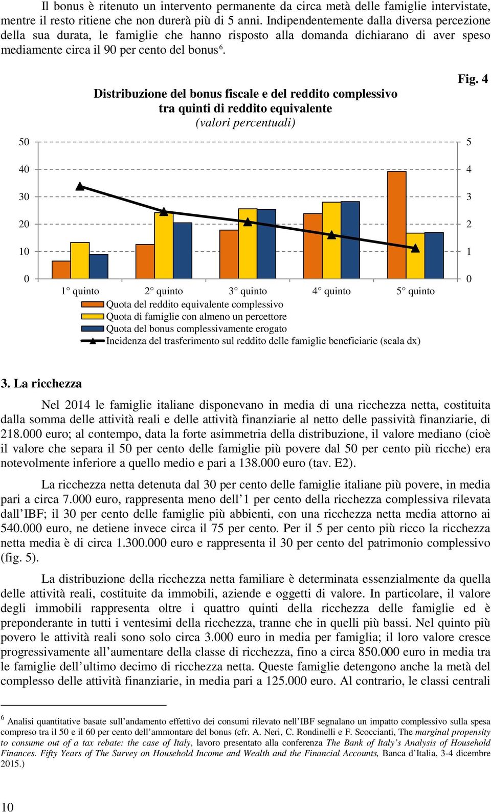 50 40 30 0 0 0 Distribuzione del bonus fiscale e del reddito complessivo tra quinti di reddito equivalente (valori percentuali) quinto quinto 3 quinto 4 quinto 5 quinto Quota del reddito equivalente