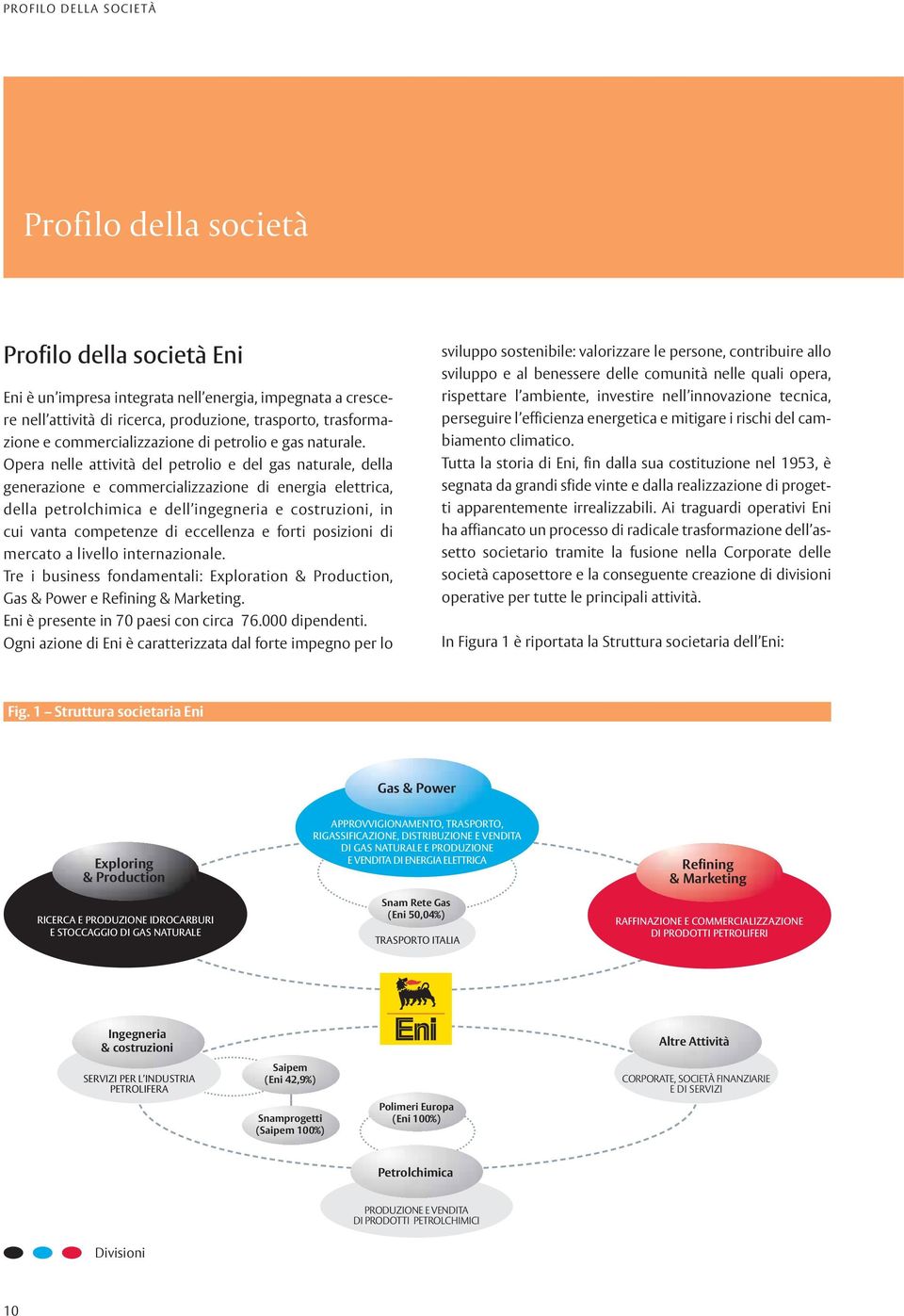 Opera nelle attività del petrolio e del gas naturale, della generazione e commercializzazione di energia elettrica, della petrolchimica e dell ingegneria e costruzioni, in cui vanta competenze di