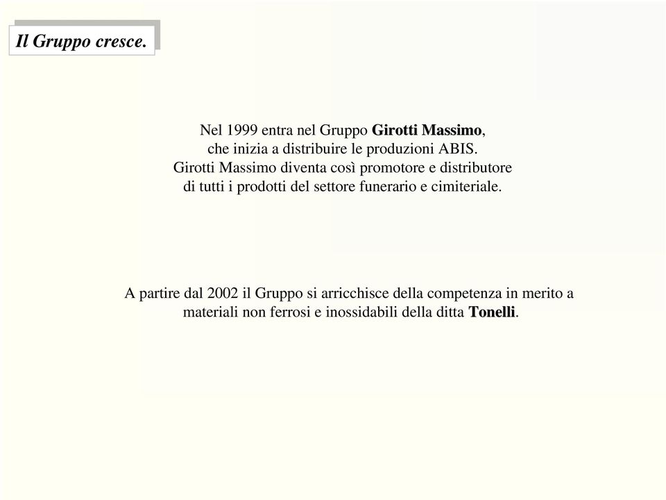 Girotti Massimo diventa così promotore e distributore di tutti i prodotti del settore