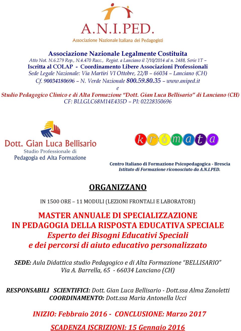 aniped.it e Studio Pedagogico Clinico e di Alta Formazione Dott.