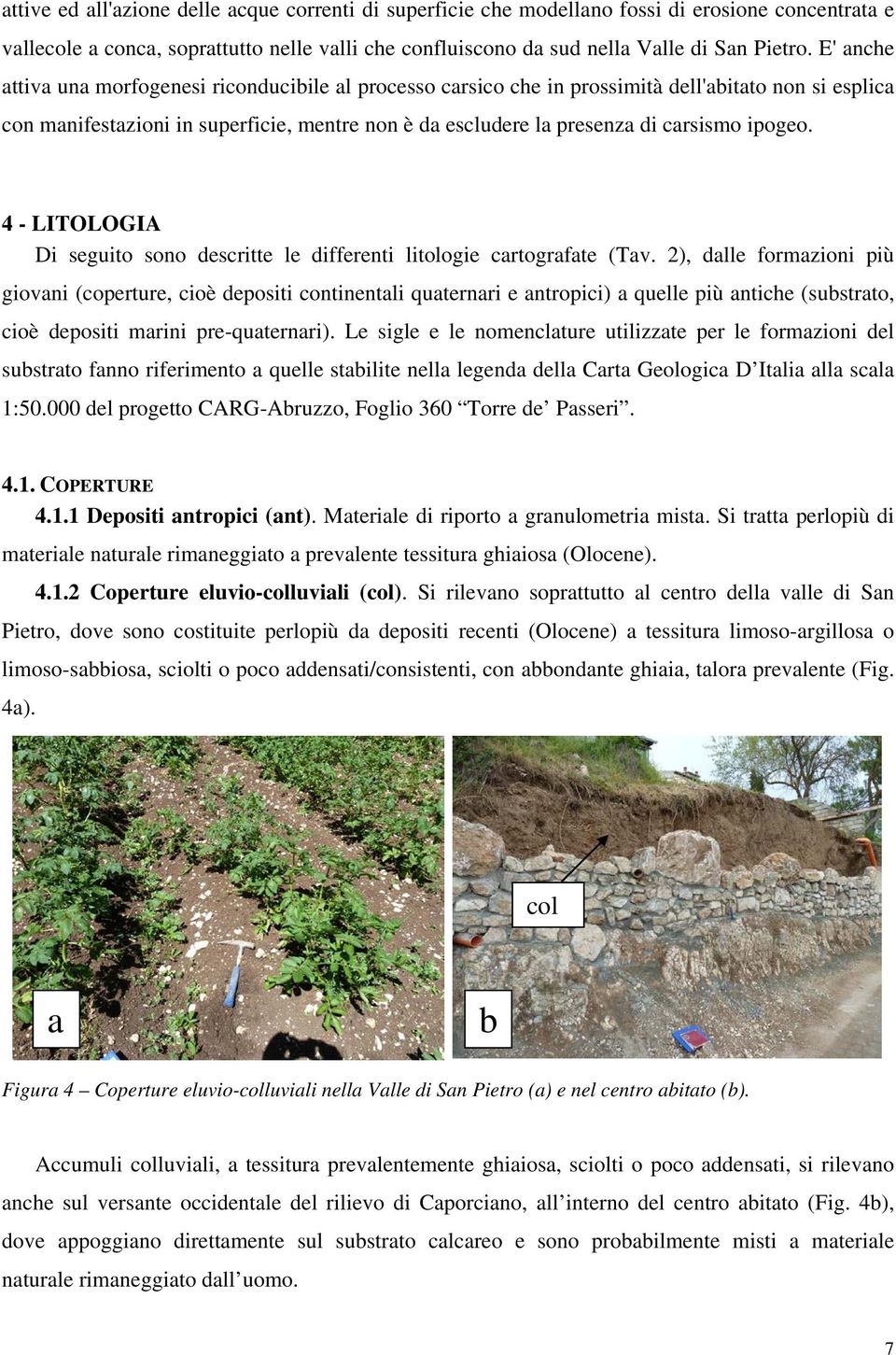 ipogeo. 4 - LITOLOGIA Di seguito sono descritte le differenti litologie cartografate (Tav.