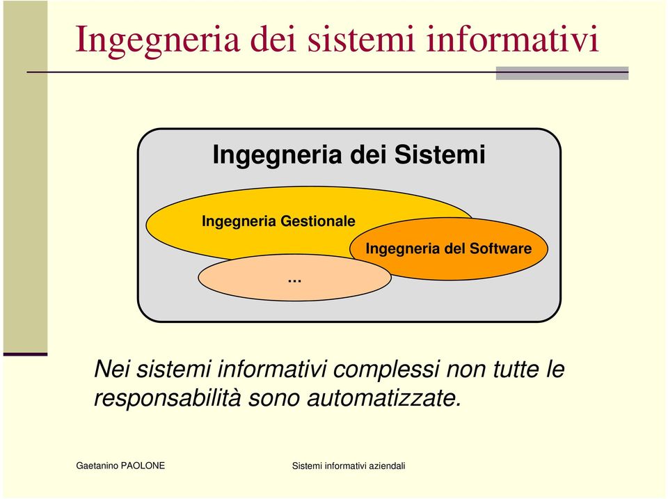 del Software Nei sistemi informativi complessi