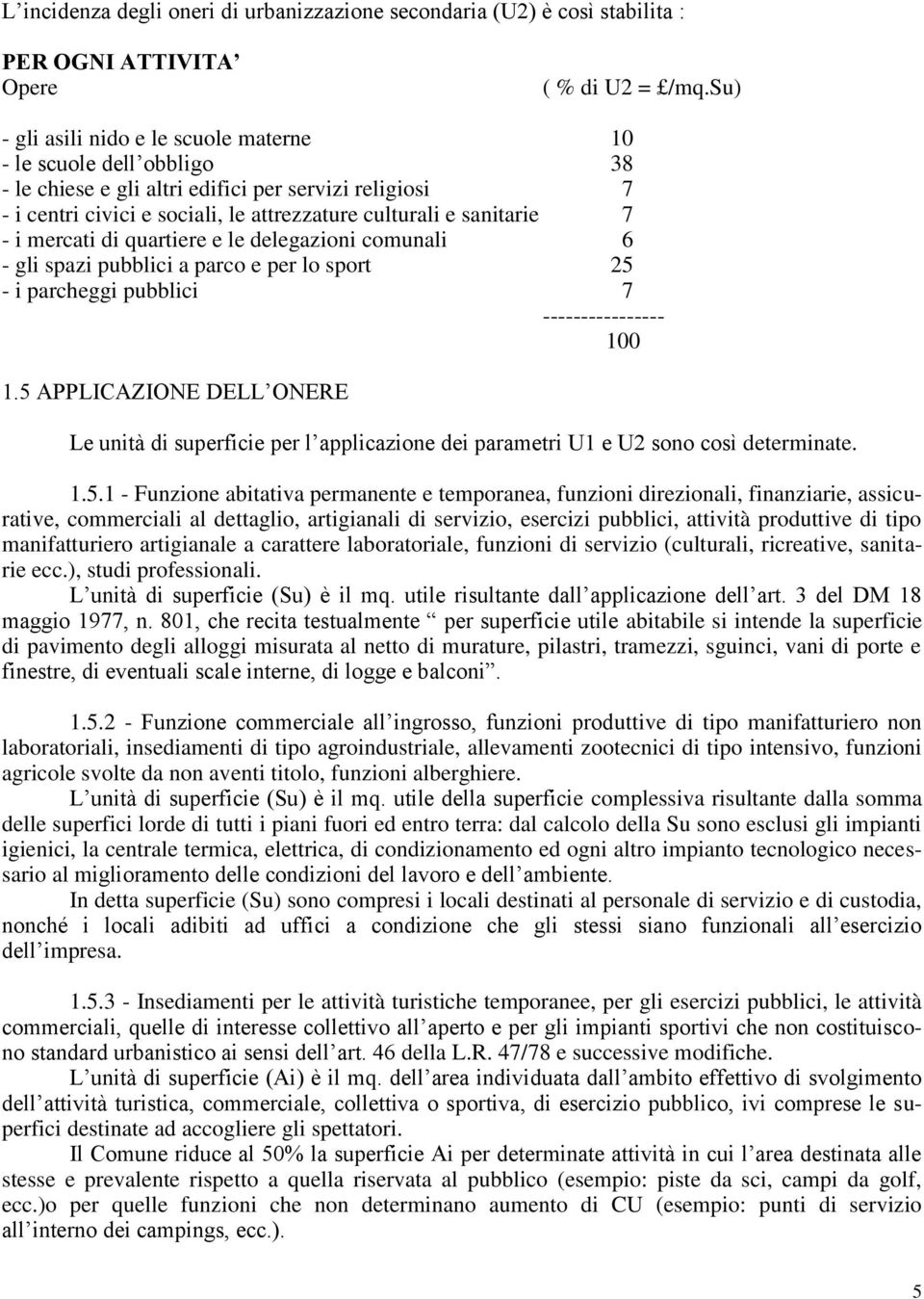 i mercati di quartiere e le delegazioni comunali 6 - gli spazi pubblici a parco e per lo sport 25 - i parcheggi pubblici 7 ---------------- 100 1.