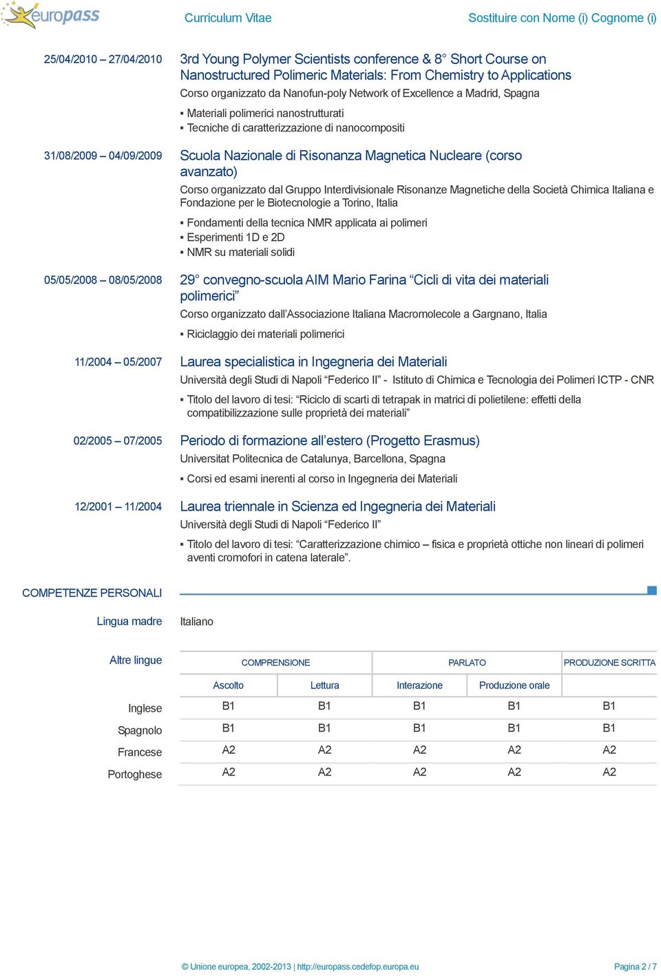 Nazionale di Risonanza Magnetica Nucleare (corso avanzato) Corso organizzato dal Gruppo Interdivisionale Risonanze Magnetiche della Società Chimica Italiana e Fondazione per le Biotecnologie a