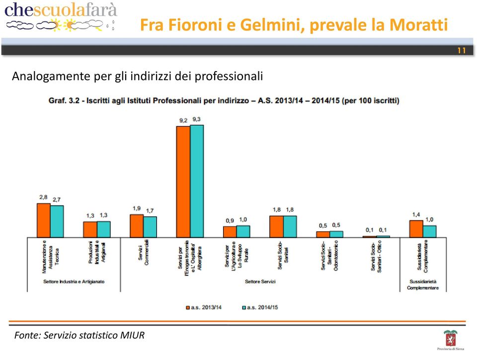 gli indirizzi dei professionali