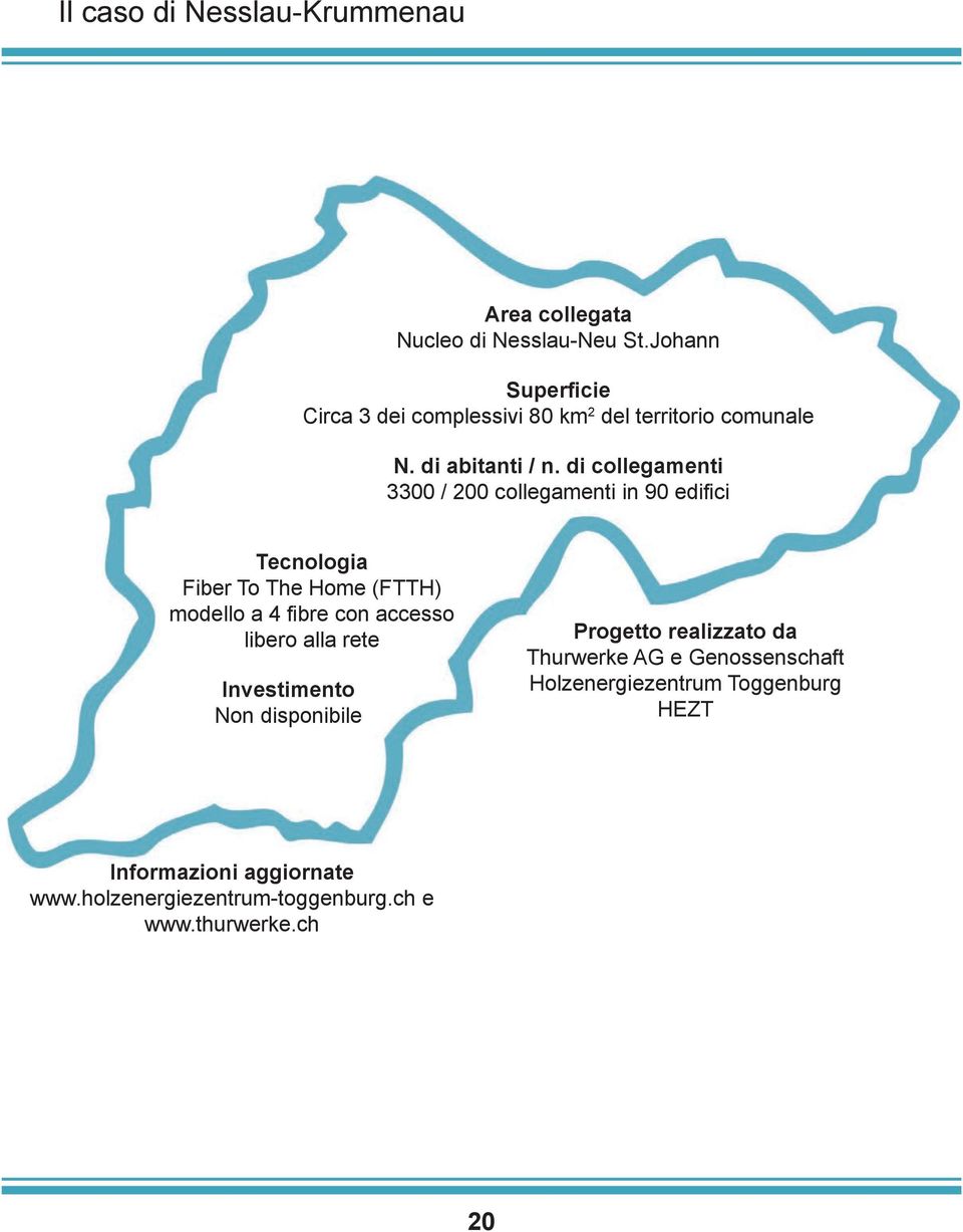 di collegamenti 3300 / 200 collegamenti in 90 edifici Tecnologia Fiber To The Home (FTTH) modello a 4 fibre con accesso