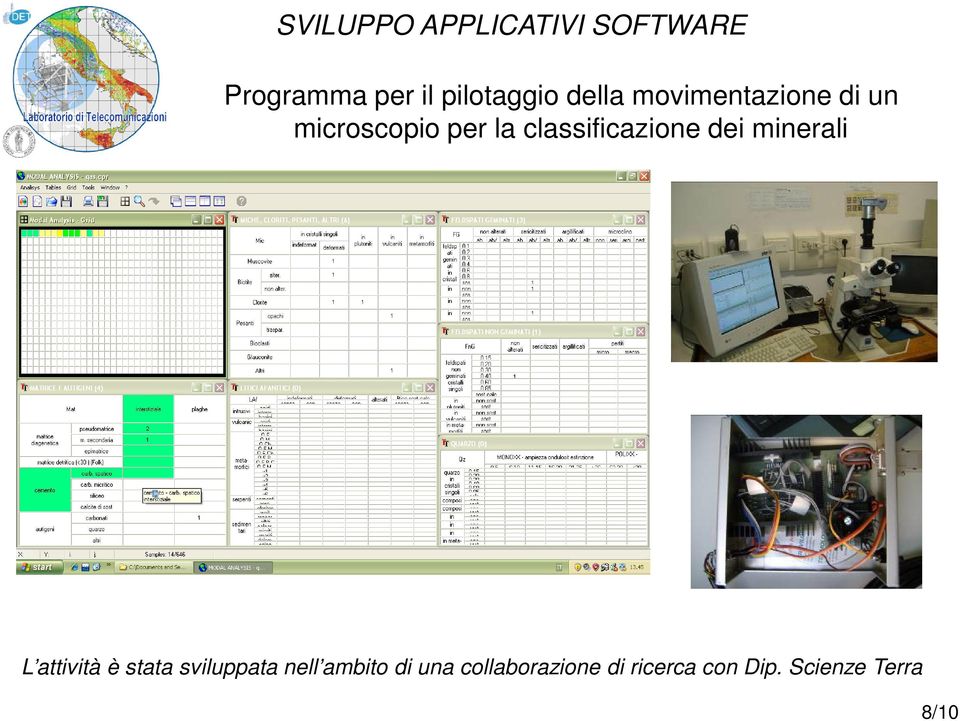 classificazione dei minerali L attività è stata sviluppata