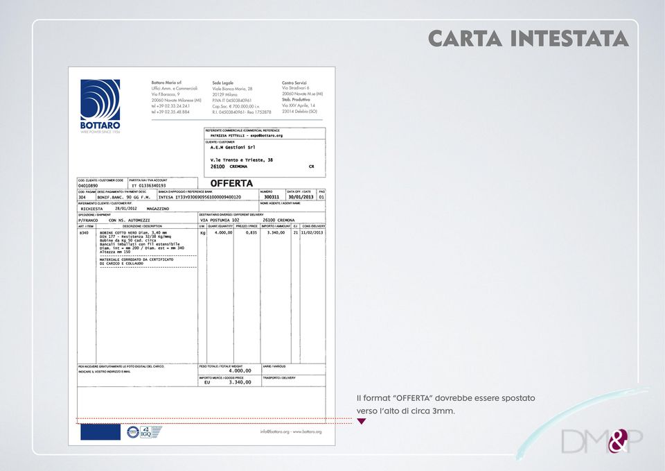 04503840961- Rea 1752878 Centro Servizi Via Stradivari 6 20060 Novate M.se (MI) Stab.