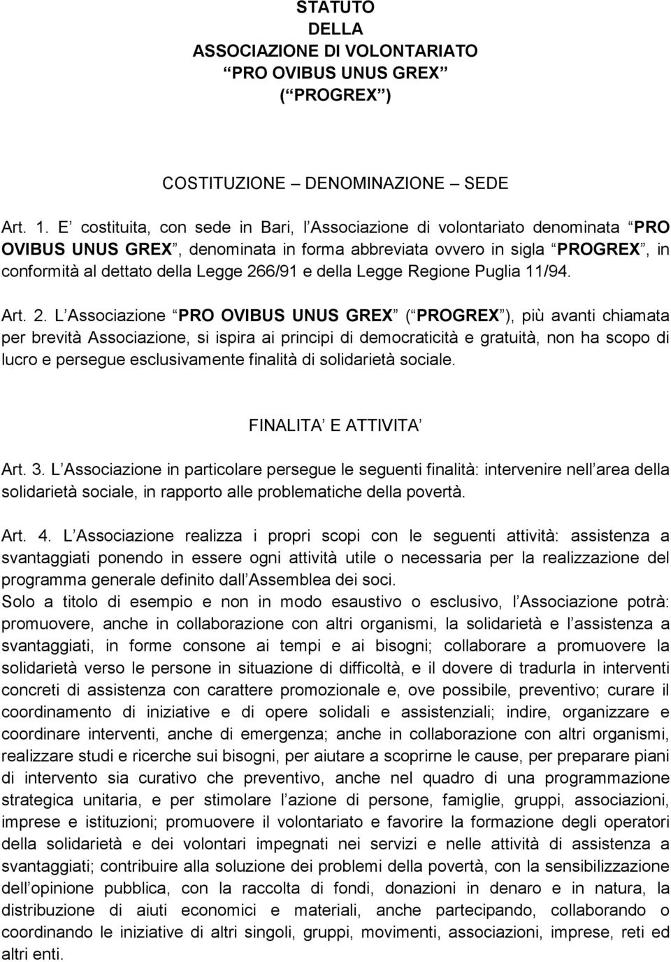 della Legge Regione Puglia 11/94. Art. 2.