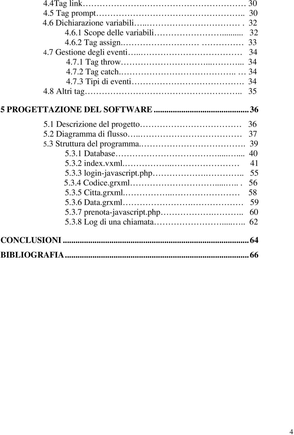 2 Diagramma di flusso.. 37 5.3 Struttura del programma.. 39 5.3.1 Database...... 40 5.3.2 index.vxml... 41 5.3.3 login-javascript.php... 55 5.3.4 Codice.grxml.