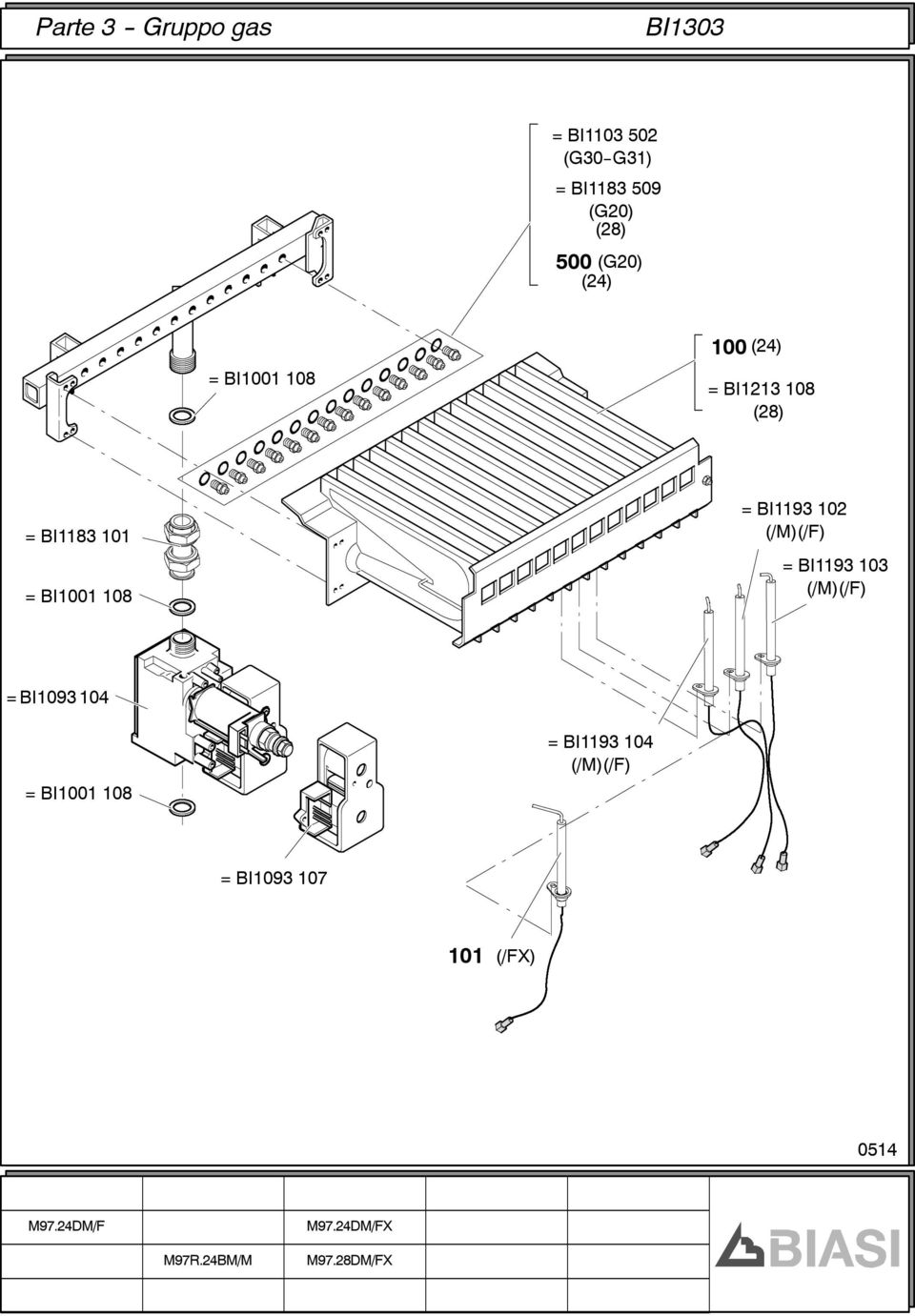 BI1193 102 (/M)(/F) = BI1193 103 (/M)(/F) = BI1093 104 = BI1 108 = BI1193 104