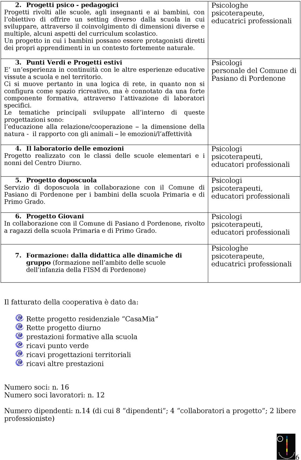 Un progetto in cui i bambini possano essere protagonisti diretti dei propri apprendimenti in un contesto fortemente naturale. 3.