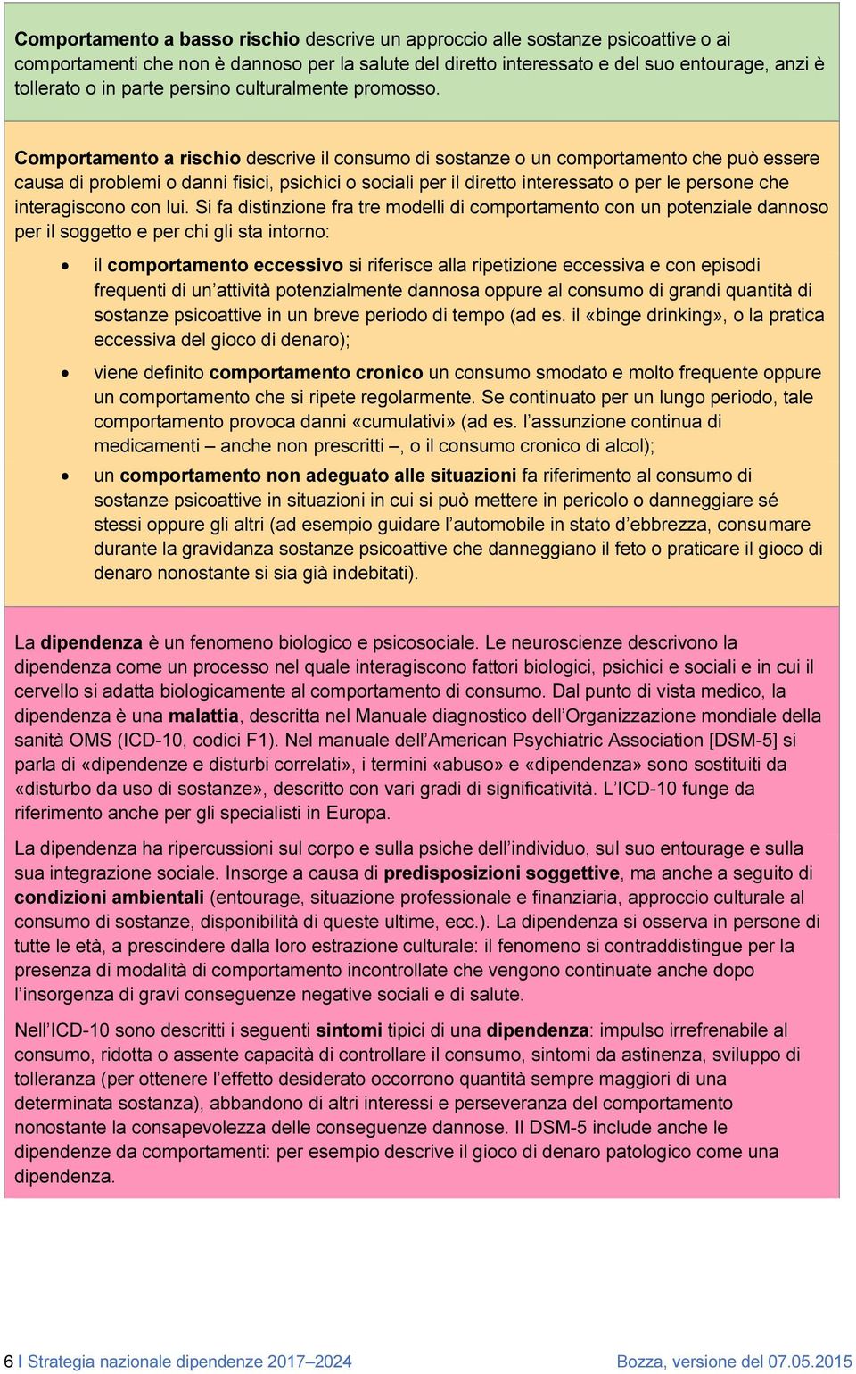 Comportamento a rischio descrive il consumo di sostanze o un comportamento che può essere causa di problemi o danni fisici, psichici o sociali per il diretto interessato o per le persone che