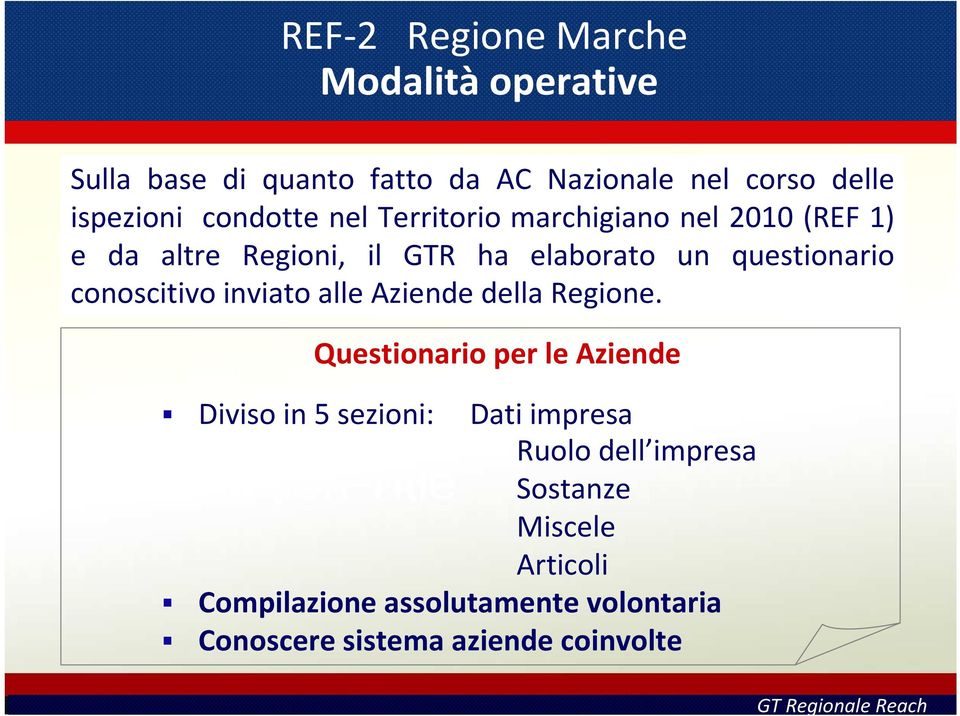 conoscitivo inviato alle Aziende della Regione.