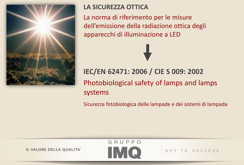 LED IEC/EN 62471: 2006 / CIE S 009: 2002 Photobiological safety of