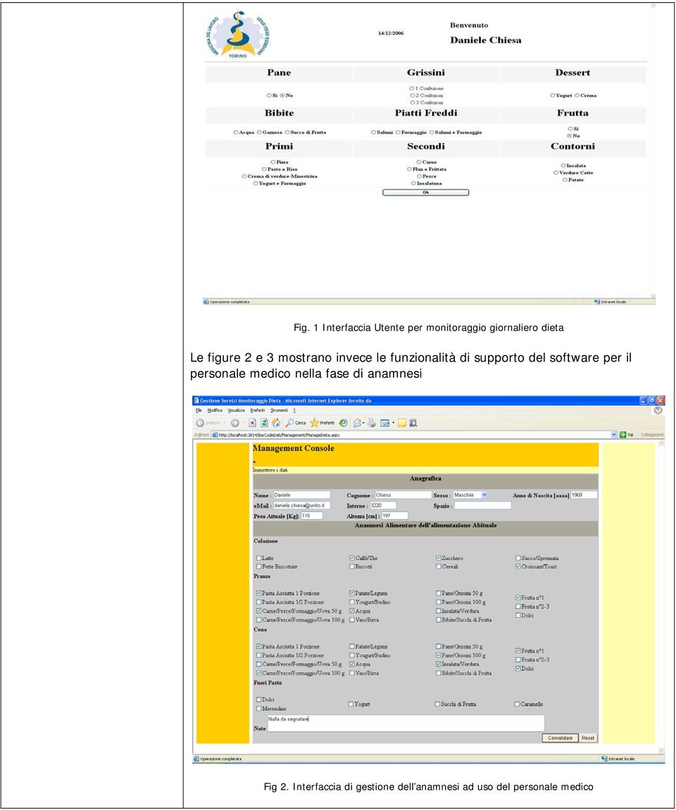 software per il personale medico nella fase di anamnesi Fig 2.