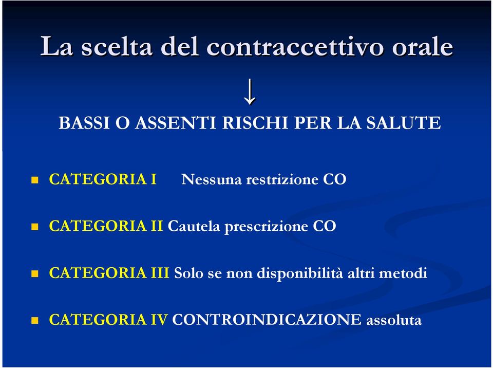 II Cautela prescrizione CO CATEGORIA III Solo se non