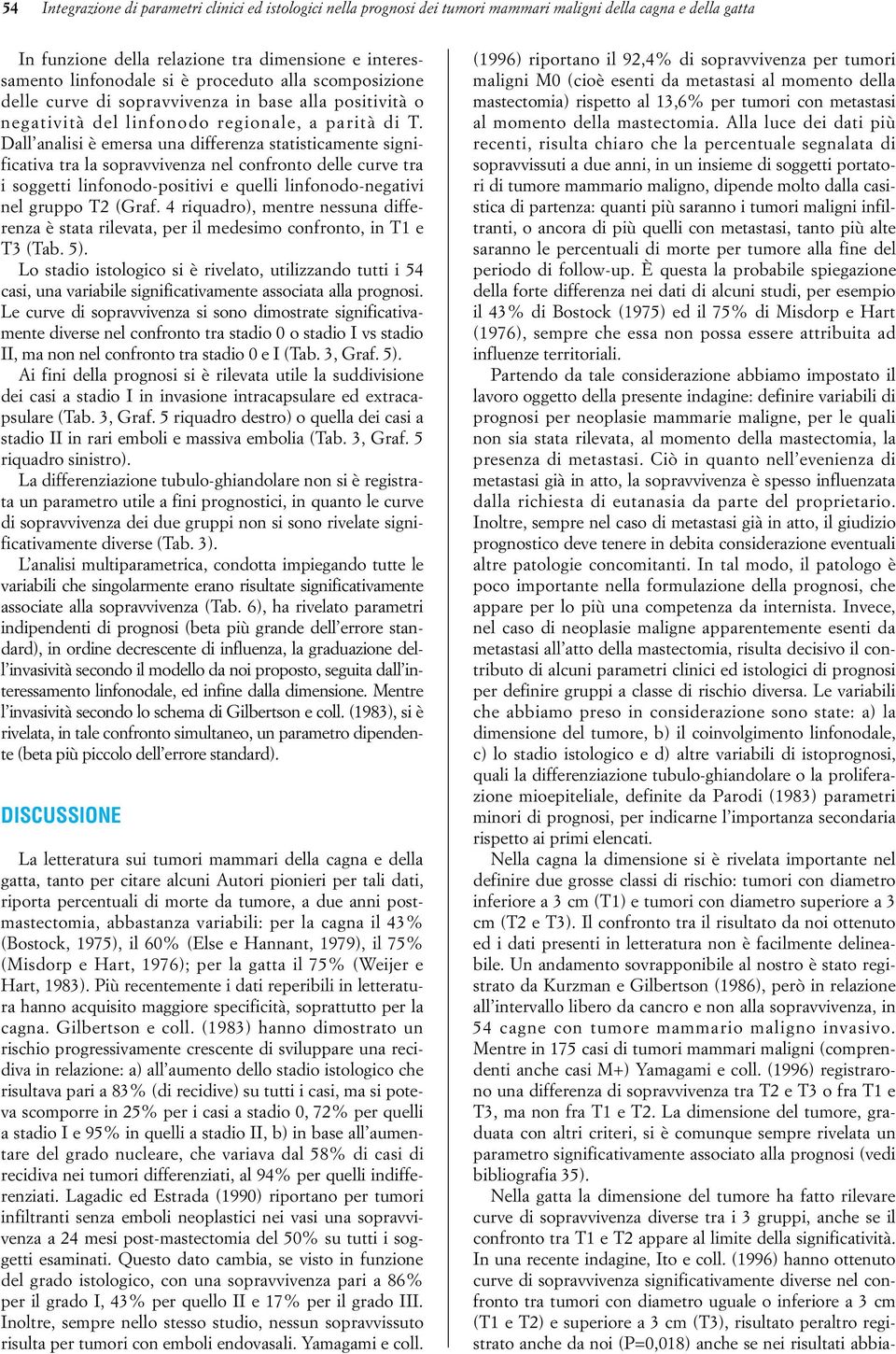 Dall analisi è emersa una differenza statisticamente significativa tra la sopravvivenza nel confronto delle curve tra i soggetti linfonodo-positivi e quelli linfonodo-negativi nel gruppo T2 (Graf.