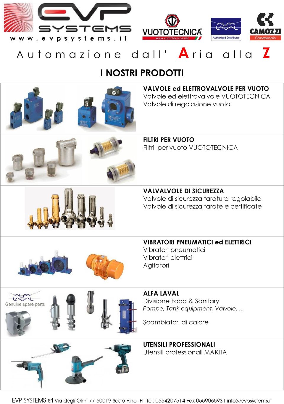 e certificate VIBRATORI PNEUMATICI ed ELETTRICI Vibratori pneumatici Vibratori elettrici Agitatori ALFA LAVAL Divisione