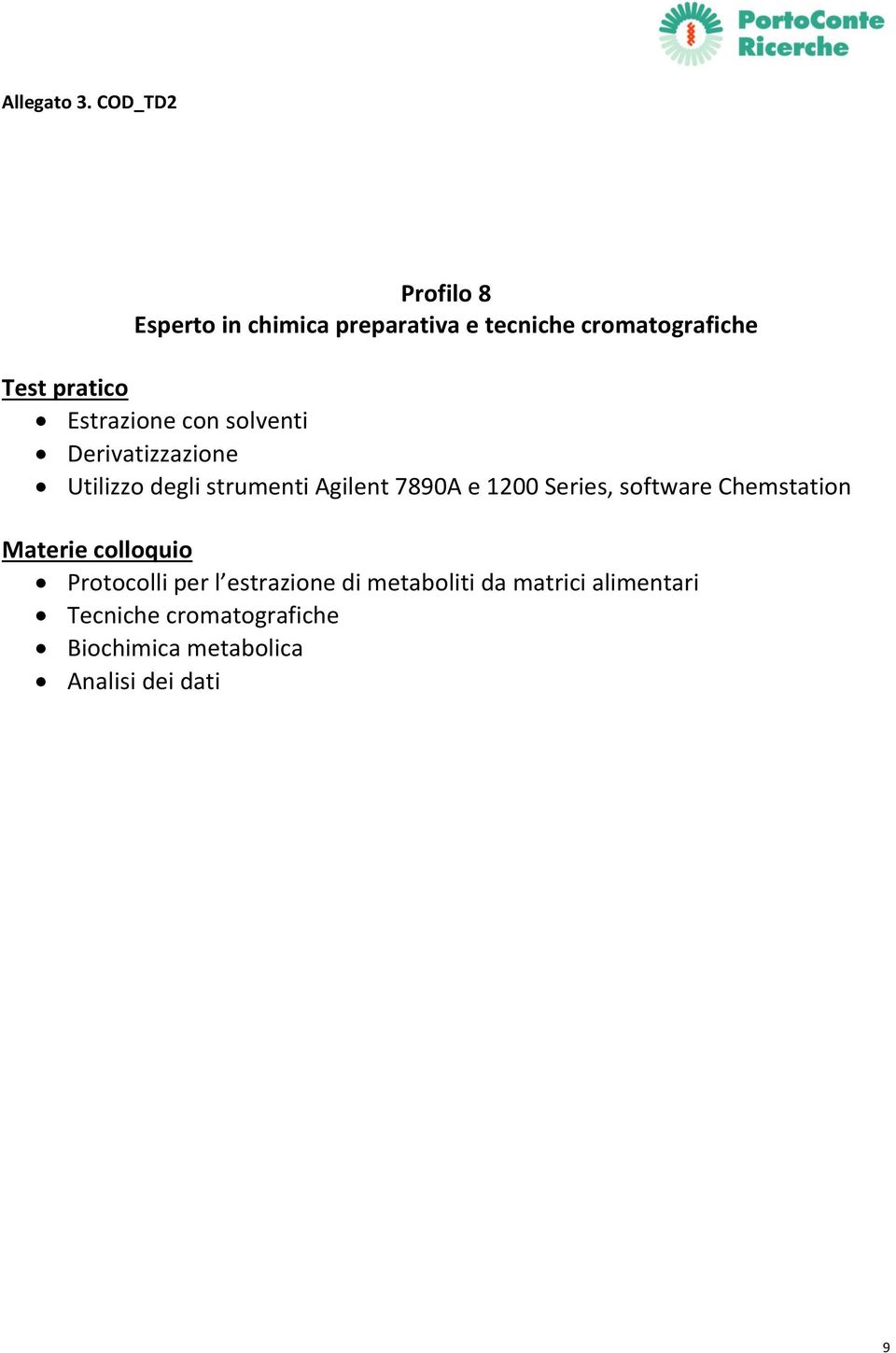 Series, software Chemstation Protocolli per l estrazione di metaboliti da