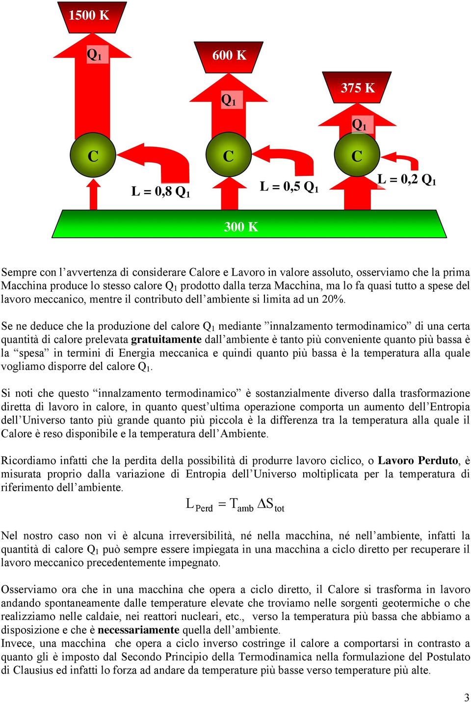 Se ne deduce che la produzione del calore mediante innalzamento termodinamico di una certa quantità di calore prelevata gratuitamente dall ambiente è tanto più conveniente quanto più bassa è la spesa