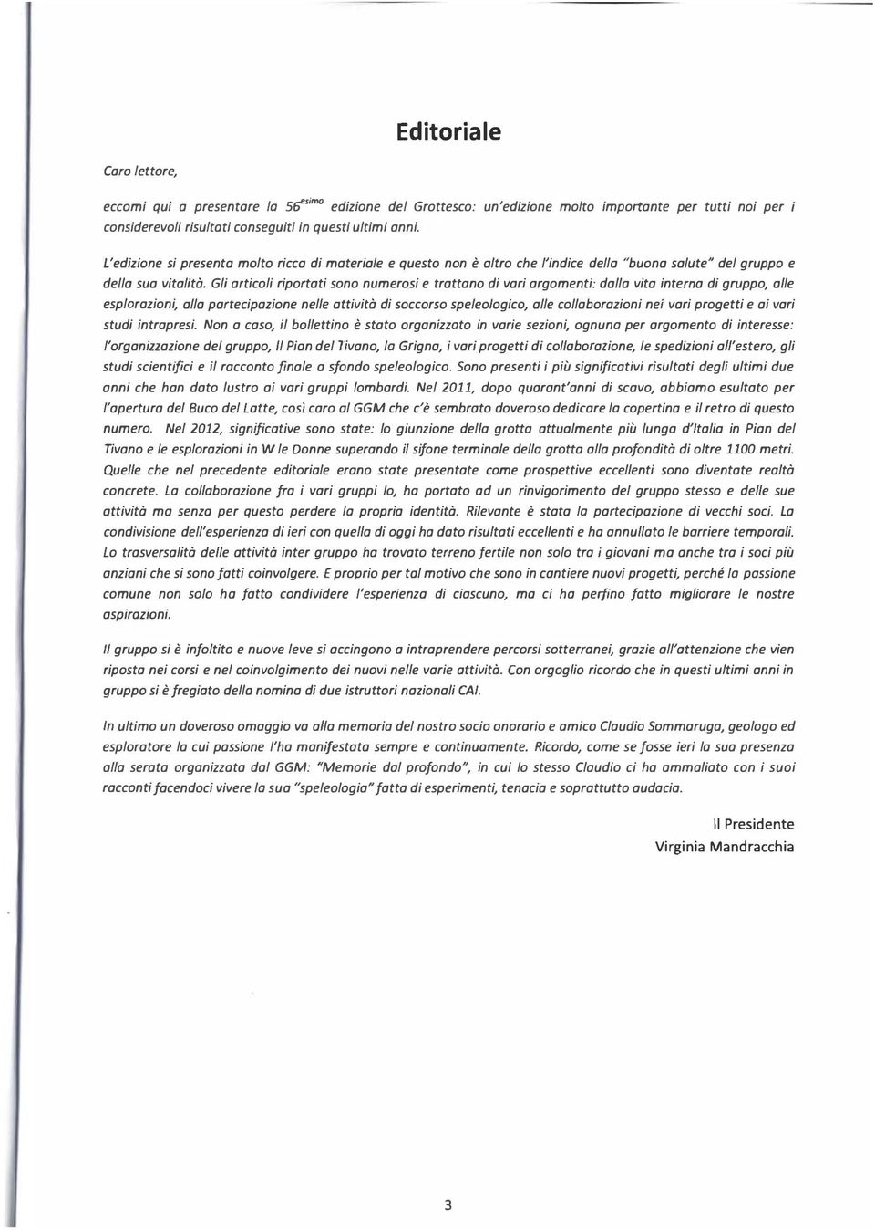 Gli articoli riportati sono numerosi e trattano di vari argomenti: dalla vita interna di gruppo, alle esplarazioni, alla partecipazione nelle attività di soccorso speleo/ogico, alle collaborazioni