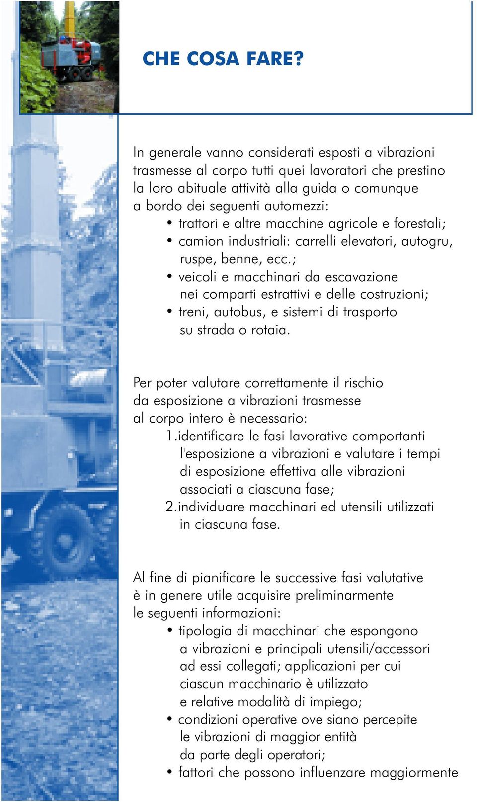 altre macchine agricole e forestali; camion industriali: carrelli elevatori, autogru, ruspe, benne, ecc.