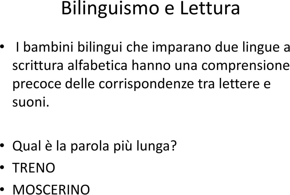 una comprensione precoce delle corrispondenze tra