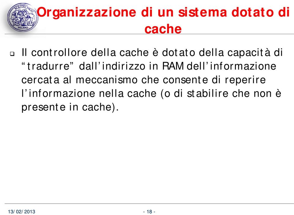 dell informazione cercata al meccanismo che consente di reperire l