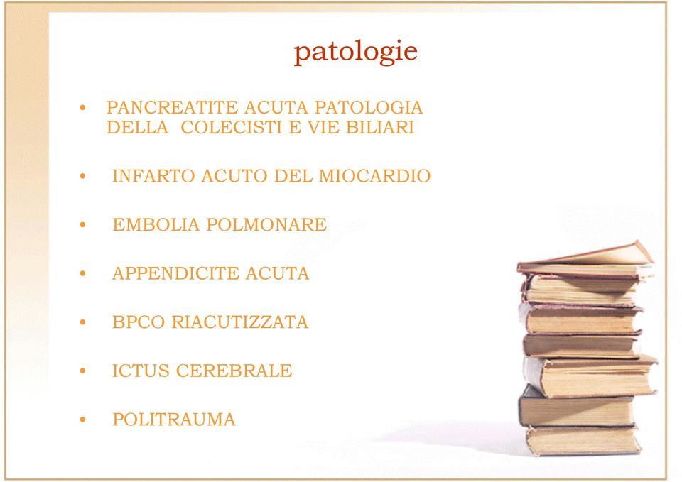 MIOCARDIO EMBOLIA POLMONARE APPENDICITE