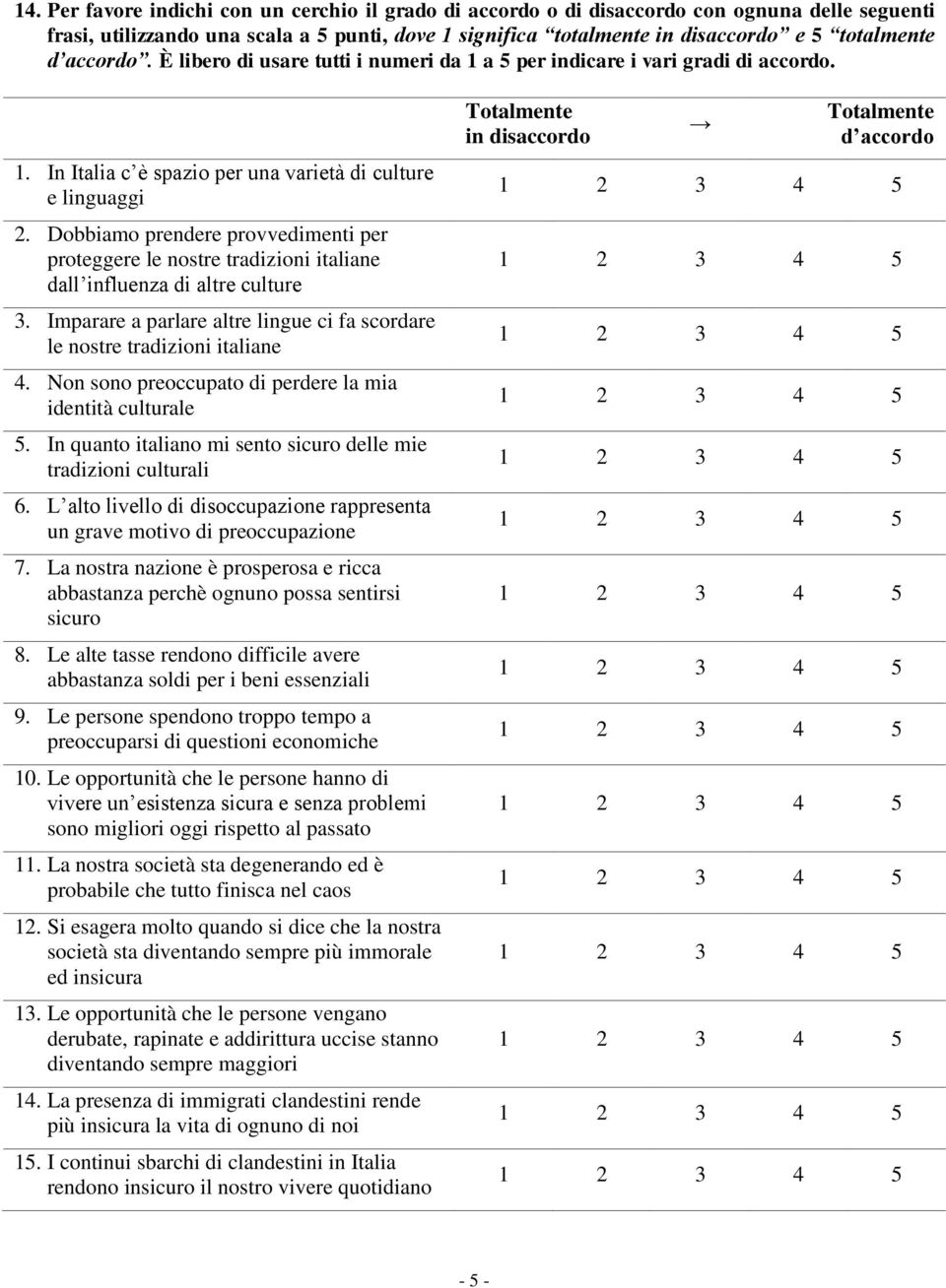 Dobbiamo prendere provvedimenti per proteggere le nostre tradizioni italiane dall influenza di altre culture 3. Imparare a parlare altre lingue ci fa scordare le nostre tradizioni italiane 4.