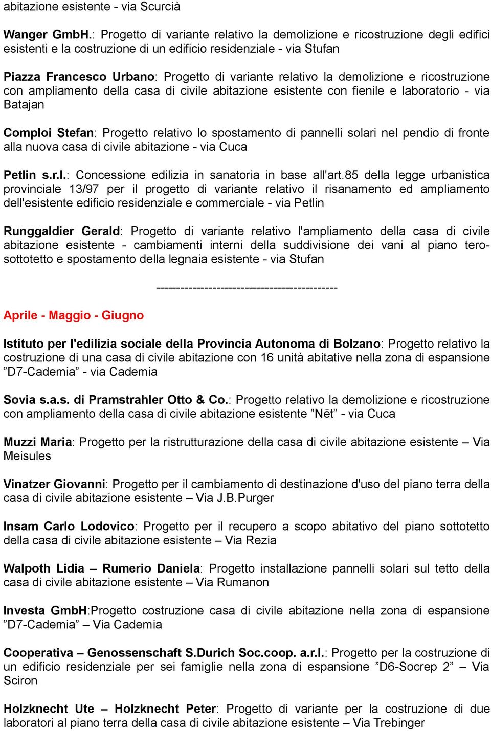 la demolizione e ricostruzione con ampliamento della casa di civile abitazione esistente con fienile e laboratorio - via Batajan Comploi Stefan: Progetto relativo lo spostamento di pannelli solari