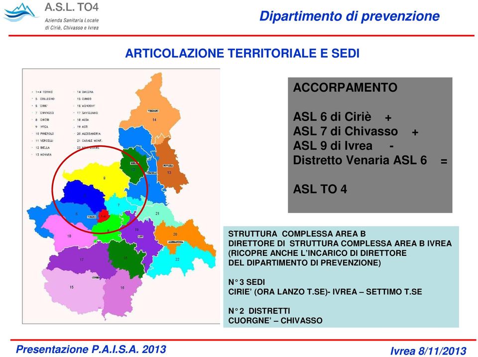 STRUTTURA COMPLESSA AREA B IVREA (RICOPRE ANCHE L INCARICO DI DIRETTORE DEL DIPARTIMENTO