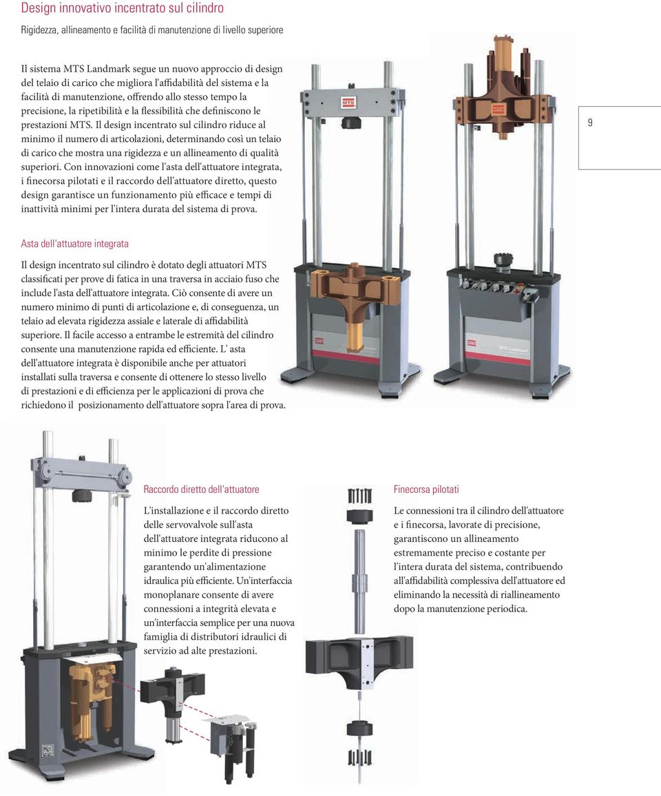 Il design incentrato sul cilindro riduce al minimo il numero di articolazioni, determinando così un telaio di carico che mostra una rigidezza e un allineamento di qualità superiori.