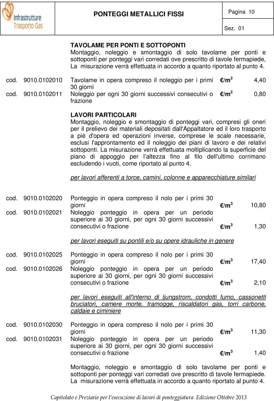 effettuata in accordo a quanto riportato al punto 4. cod. 9010.