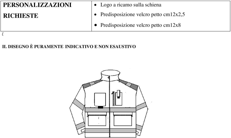 cm12x2,5 Predisposizione velcro petto cm12x8