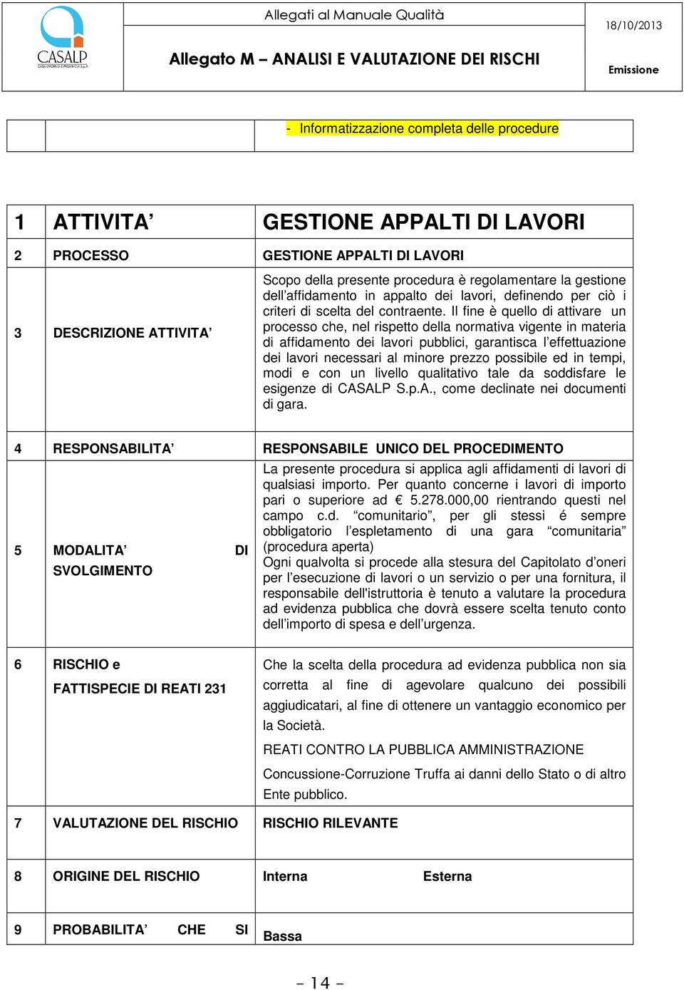 Il fine è quello di attivare un processo che, nel rispetto della normativa vigente in materia di affidamento dei lavori pubblici, garantisca l effettuazione dei lavori necessari al minore prezzo