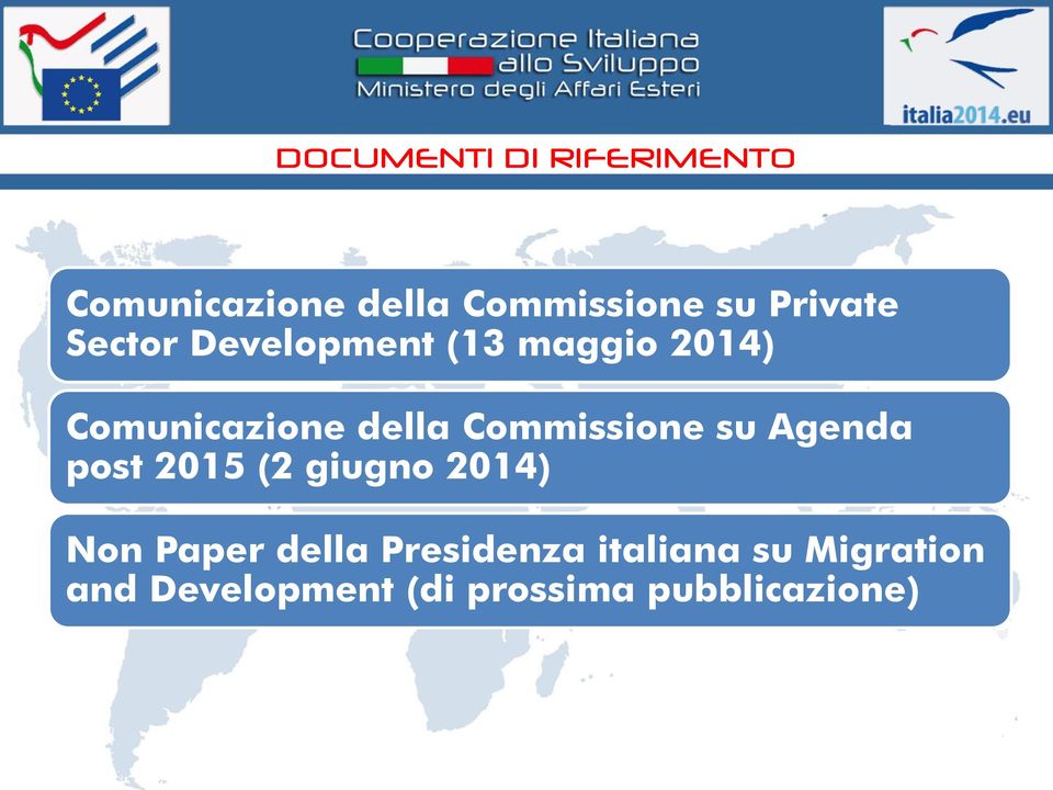 Commissione su Agenda post 2015 (2 giugno 2014) Non Paper della