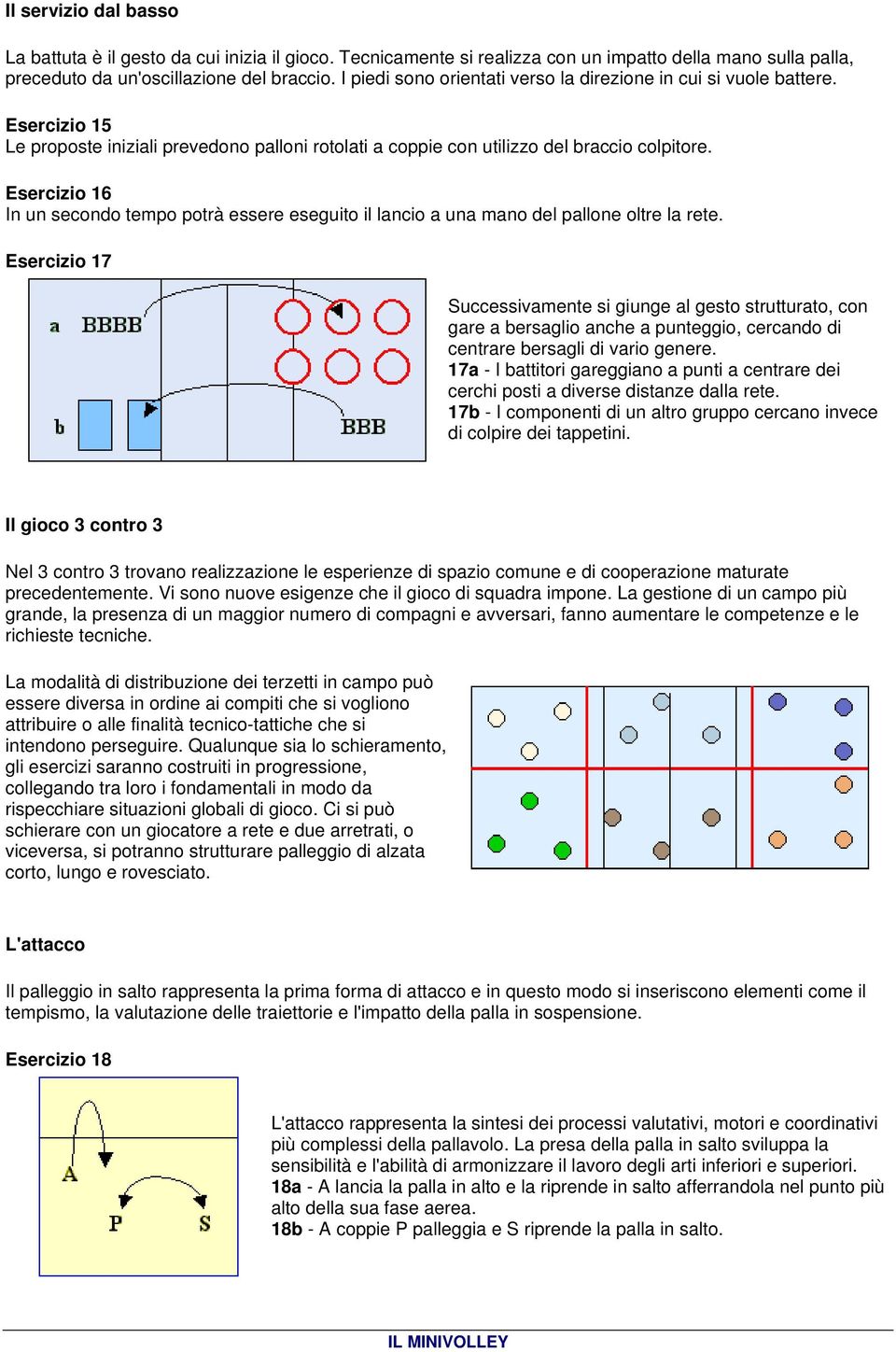 Esercizio 16 In un secondo tempo potrà essere eseguito il lancio a una mano del pallone oltre la rete.