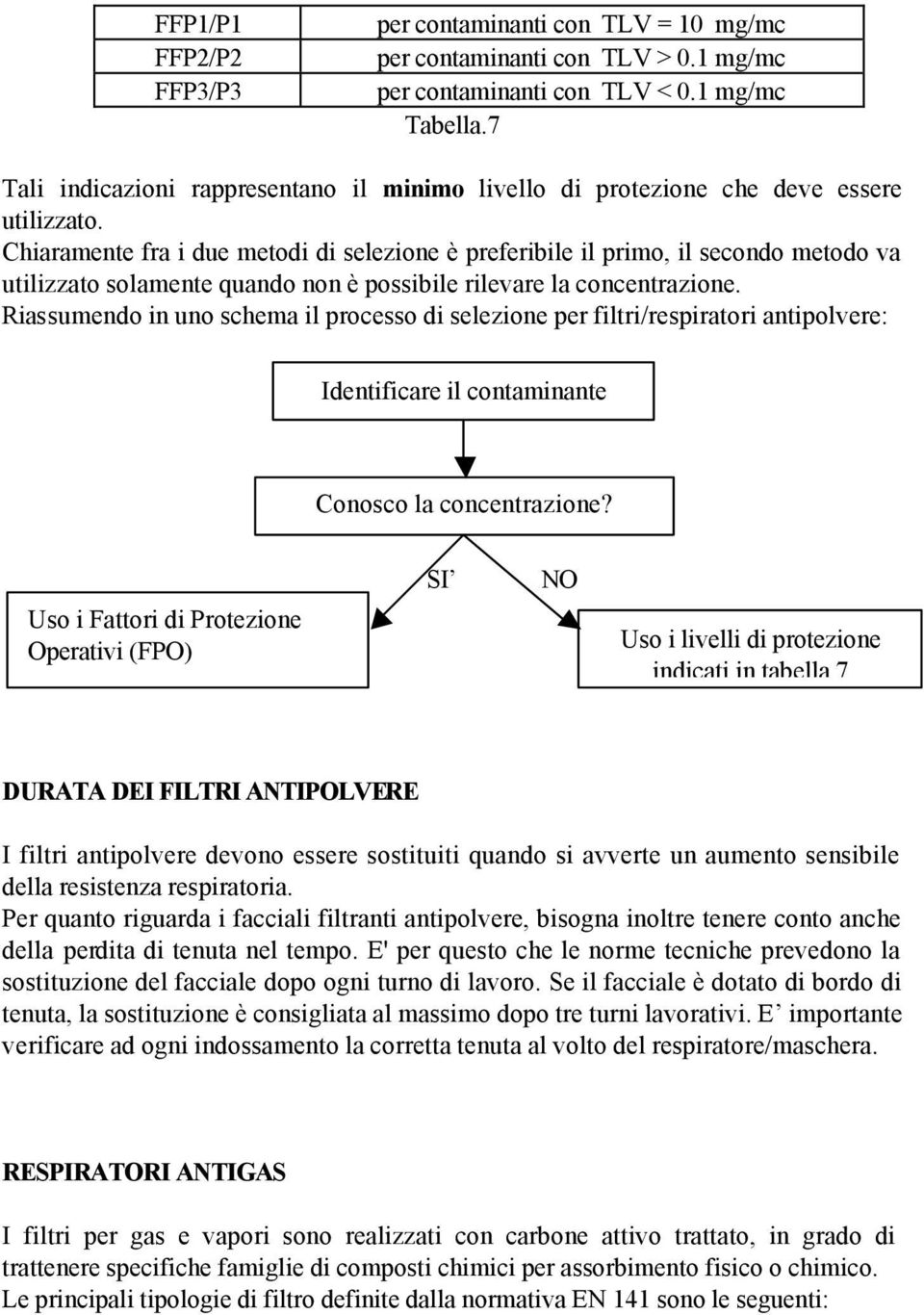 Chiaramente fra i due metodi di selezione è preferibile il primo, il secondo metodo va utilizzato solamente quando non è possibile rilevare la concentrazione.